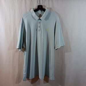 Tommy Bahama XXL Mens Polo Shirt Light Blue Pima Cotton Knit Top